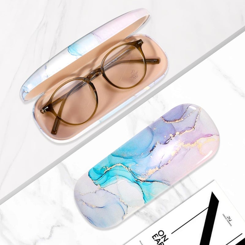 PERFECTSIGHT Store Hard Shell Eyeglasses Case, PU Leather Protective Glasses Case, Cute Eyeglass Case for Women Men Girls - Image 5